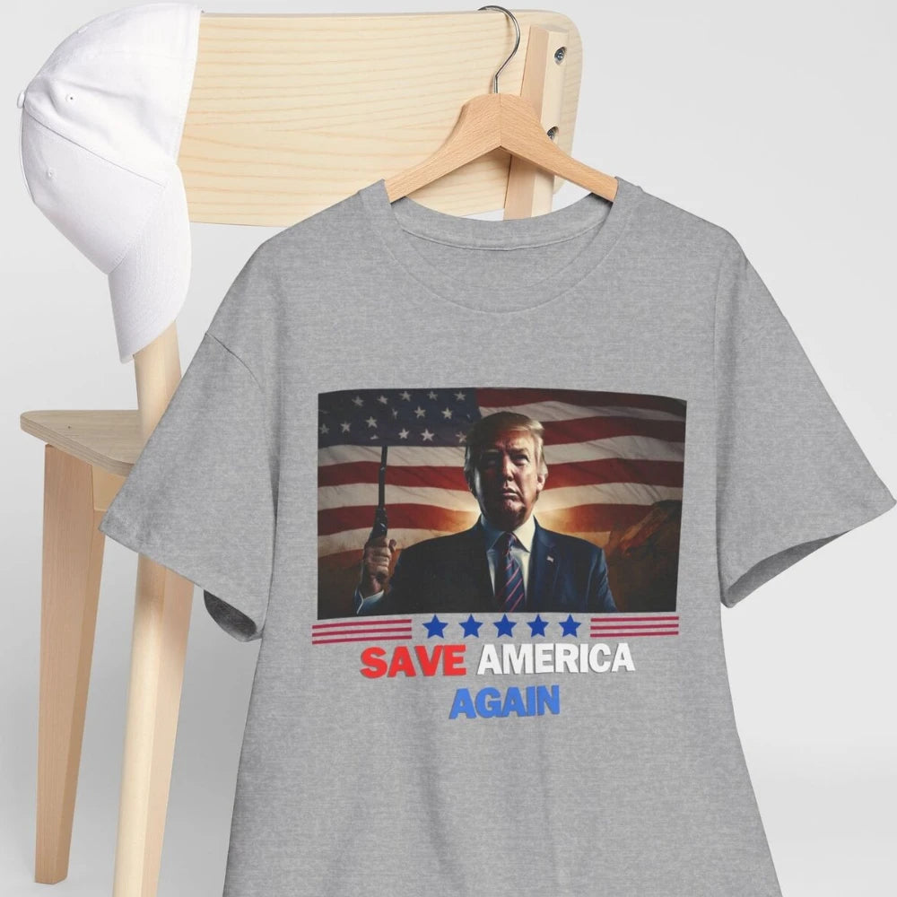 Save America Again shirt Trump Cotton Shirt Funny Political Gift Trump 2024 Man TShirt Trump Gifts Political Men's Graphic Tees