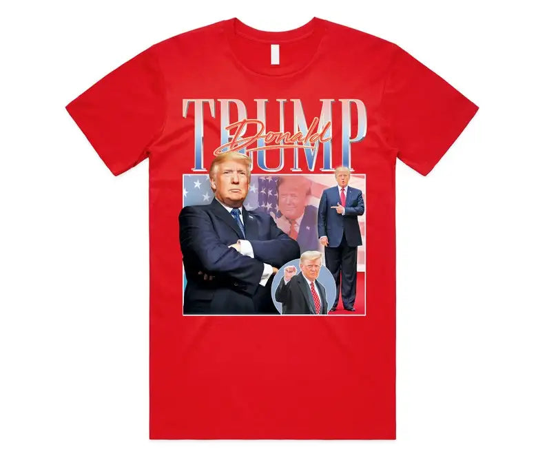 Donald Trump Homage T-shirt Tee Top US President Icon 2024 Election Vote Republican T Shirt Funny Camise Printed Tops O-neck Tee