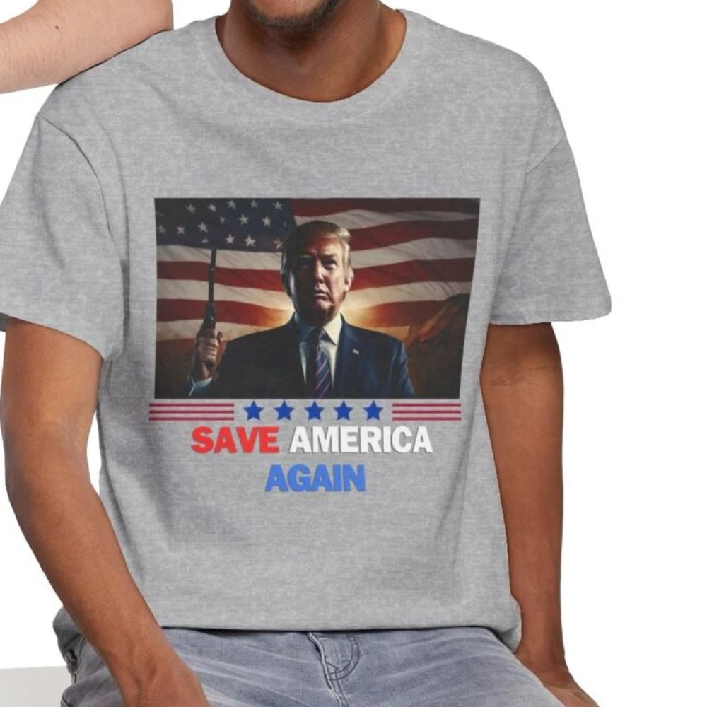 Save America Again shirt Trump Cotton Shirt Funny Political Gift Trump 2024 Man TShirt Trump Gifts Political Men's Graphic Tees