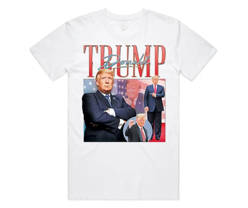 Donald Trump Homage T-shirt Tee Top US President Icon 2024 Election Vote Republican T Shirt Funny Camise Printed Tops O-neck Tee