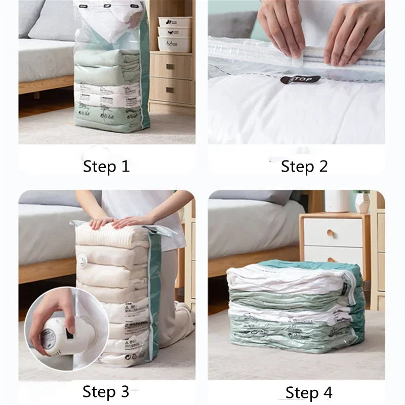 Vacuum Compression Bag Large Clothes Storage Bags Blankets Compression Empty Bag Travel Accessories Quilt Clothes Organizer