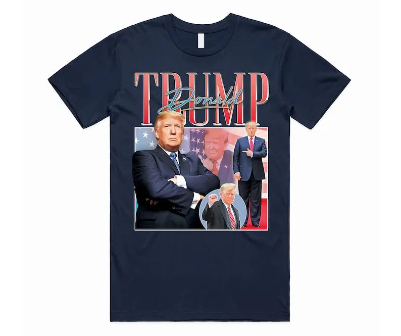 Donald Trump Homage T-shirt Tee Top US President Icon 2024 Election Vote Republican T Shirt Funny Camise Printed Tops O-neck Tee